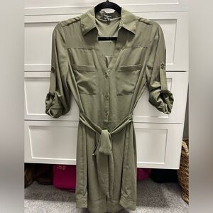 Express columnist dress in sage green. Worn once. Size xs.